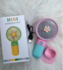 Handheld Portable Desktop Table Usb Rechargeable Sports Pocket Mini Fan with Lanyard-1 pcs