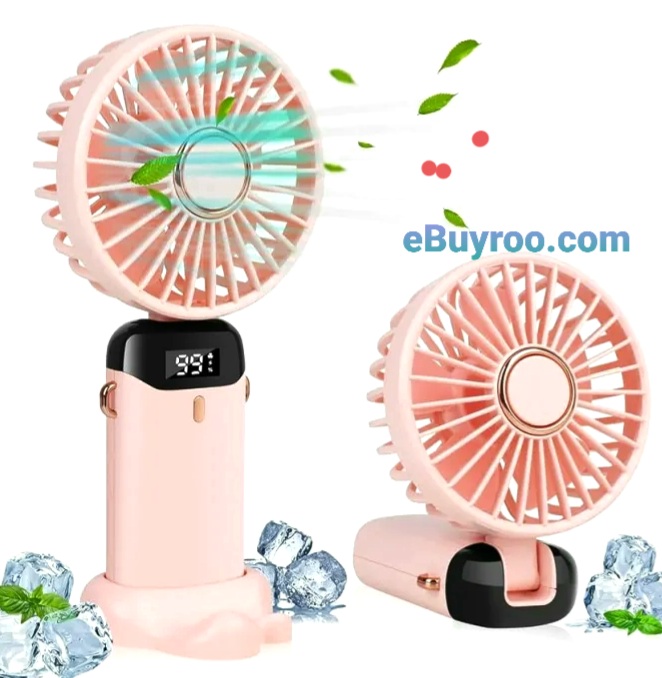 Portable handheld rechargeable fan LED Display