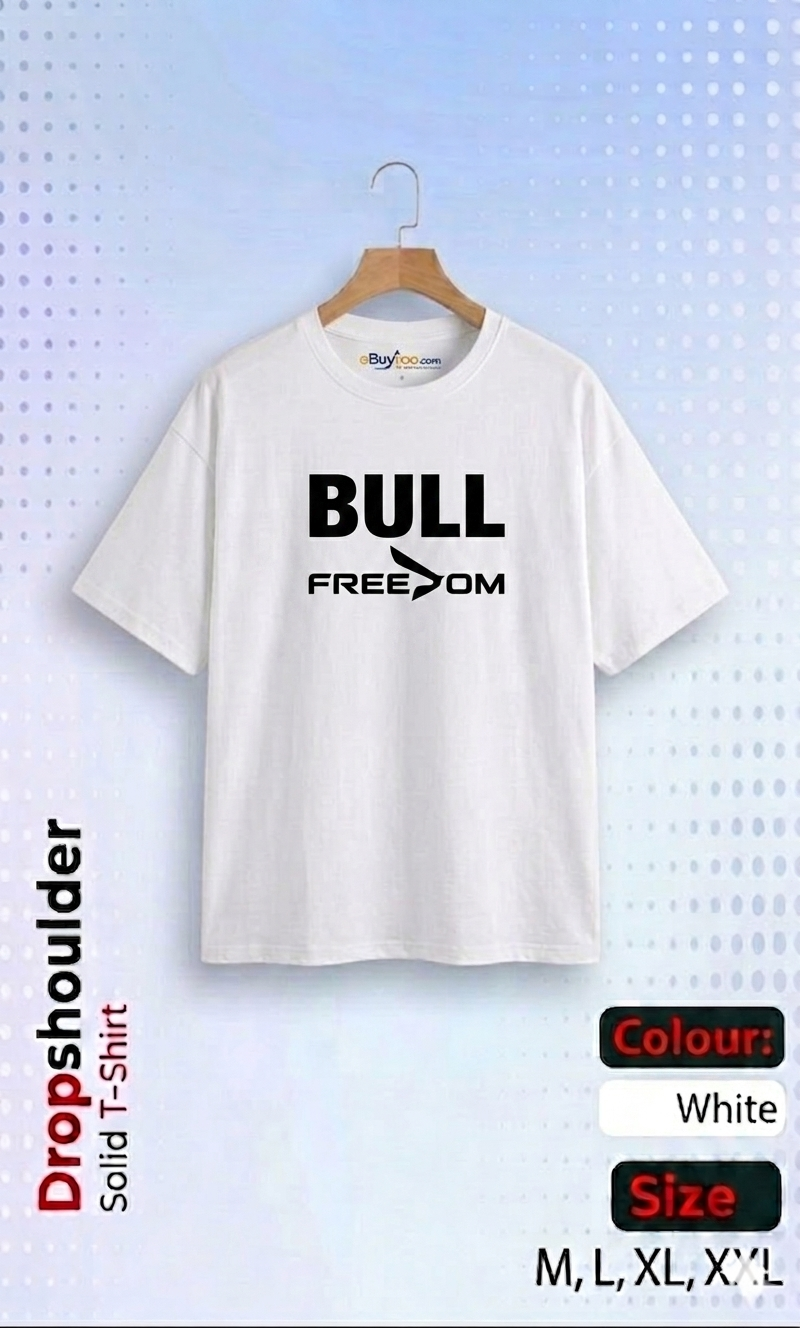 Premium Drop Shoulder “HOLE” Printed T-Shirt – 100% Cotton Casual Wear for Men