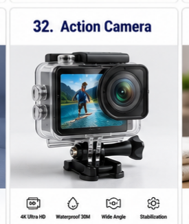 4K Ultra HD Waterproof Action Camera with Wide Angle Lens